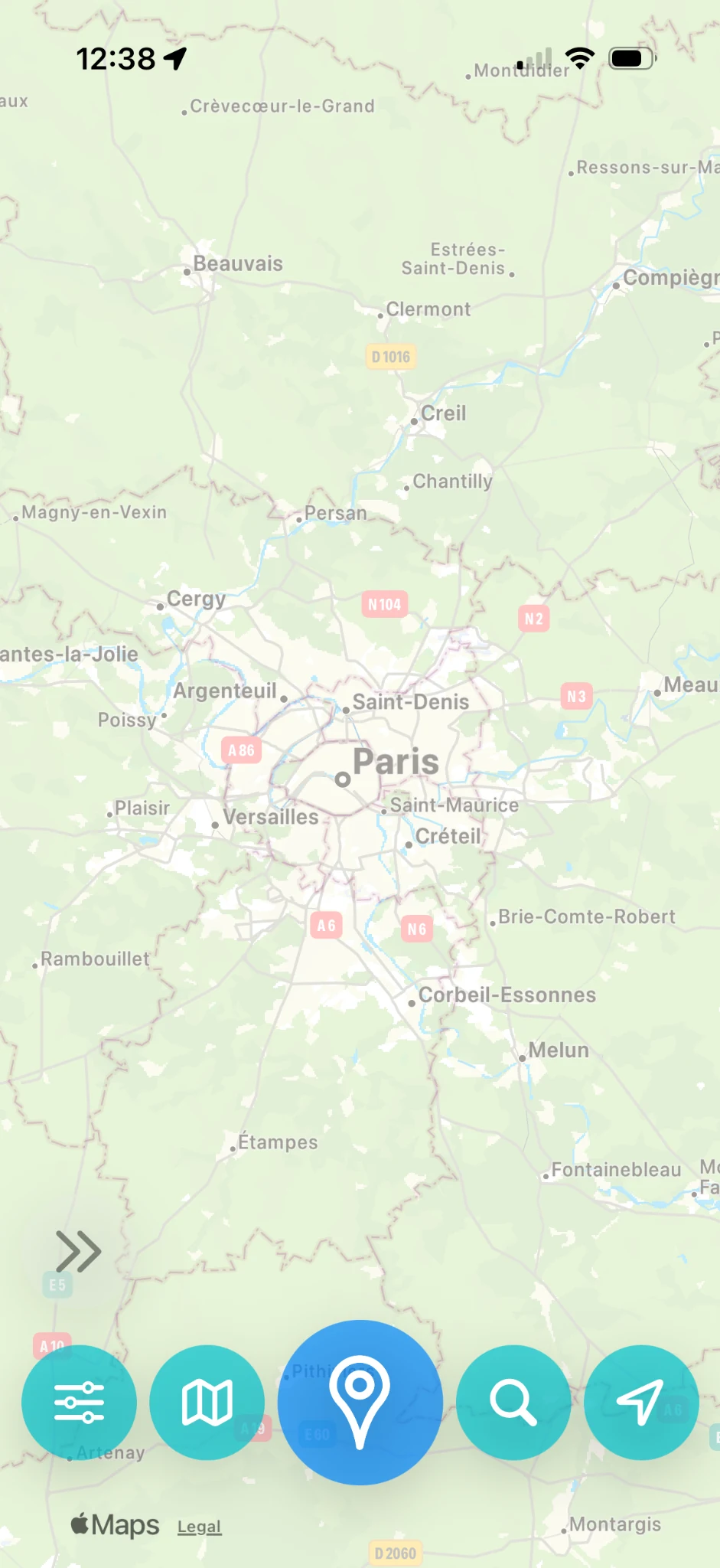 The main map gives you a clean overview of your saved places.